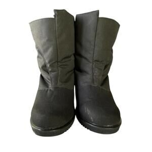 TOE WARMERS CANADA Fleece Lined Winter Boots in Black Easy On Womens 11 Narrow